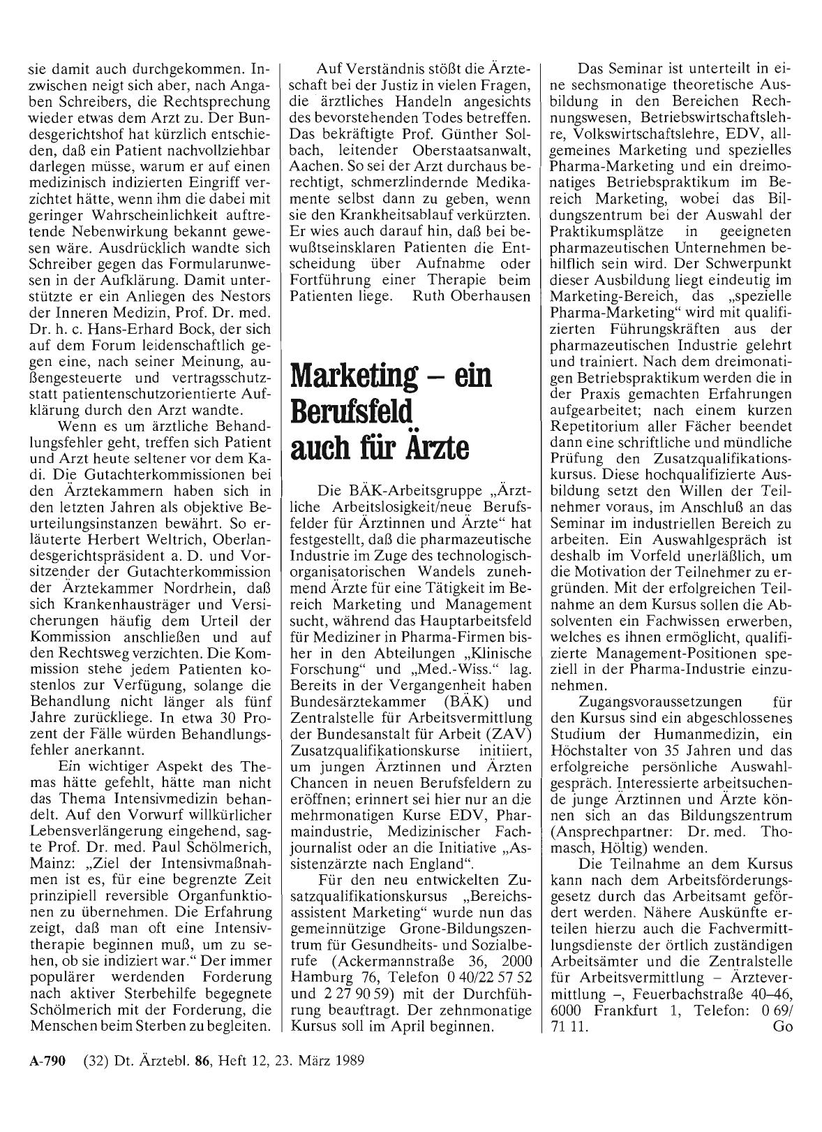 Vorschauseite 1: Marketing — ein Berufsfeld auch für Ärzte