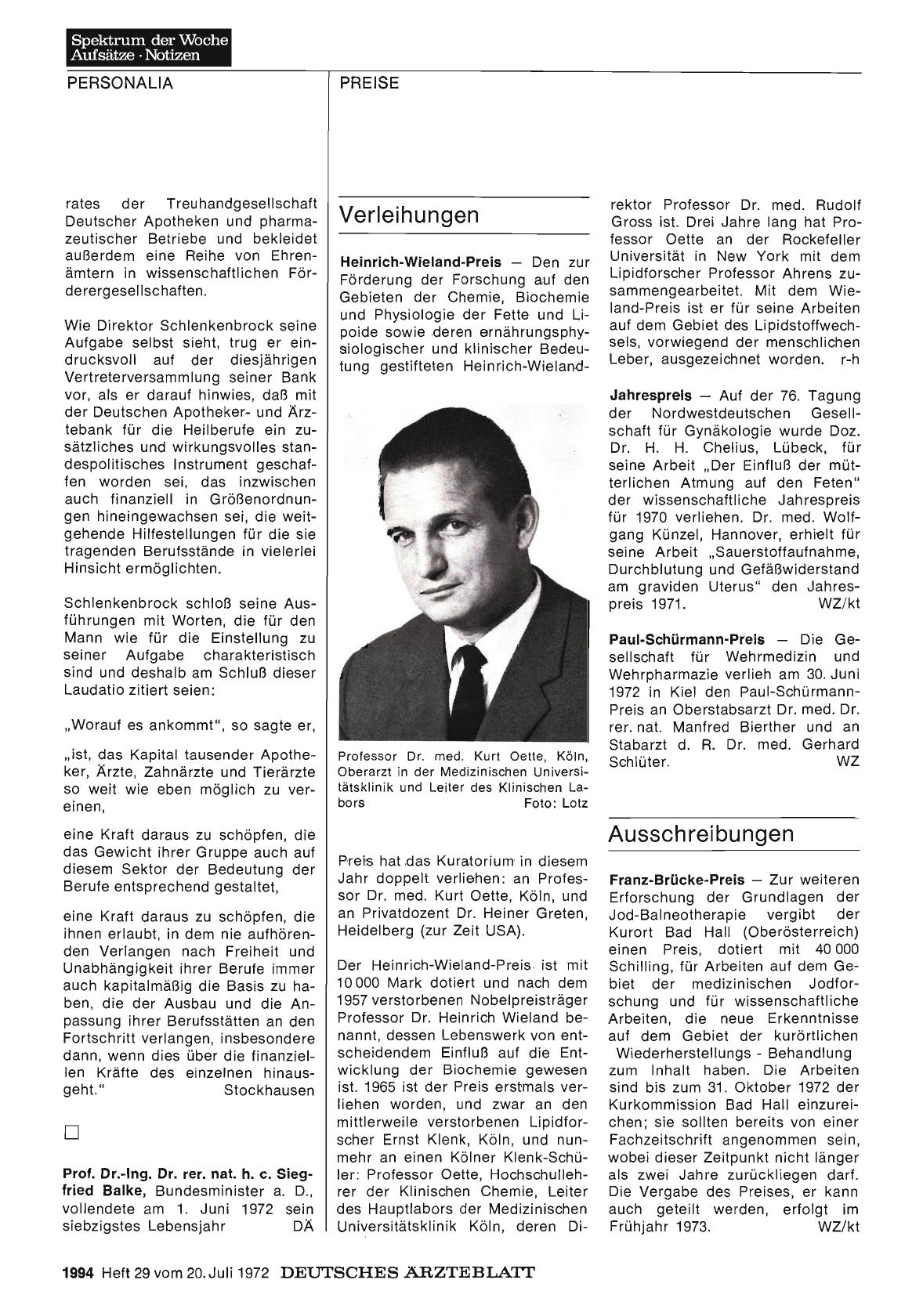 Vorschauseite 1: Verleihungen: