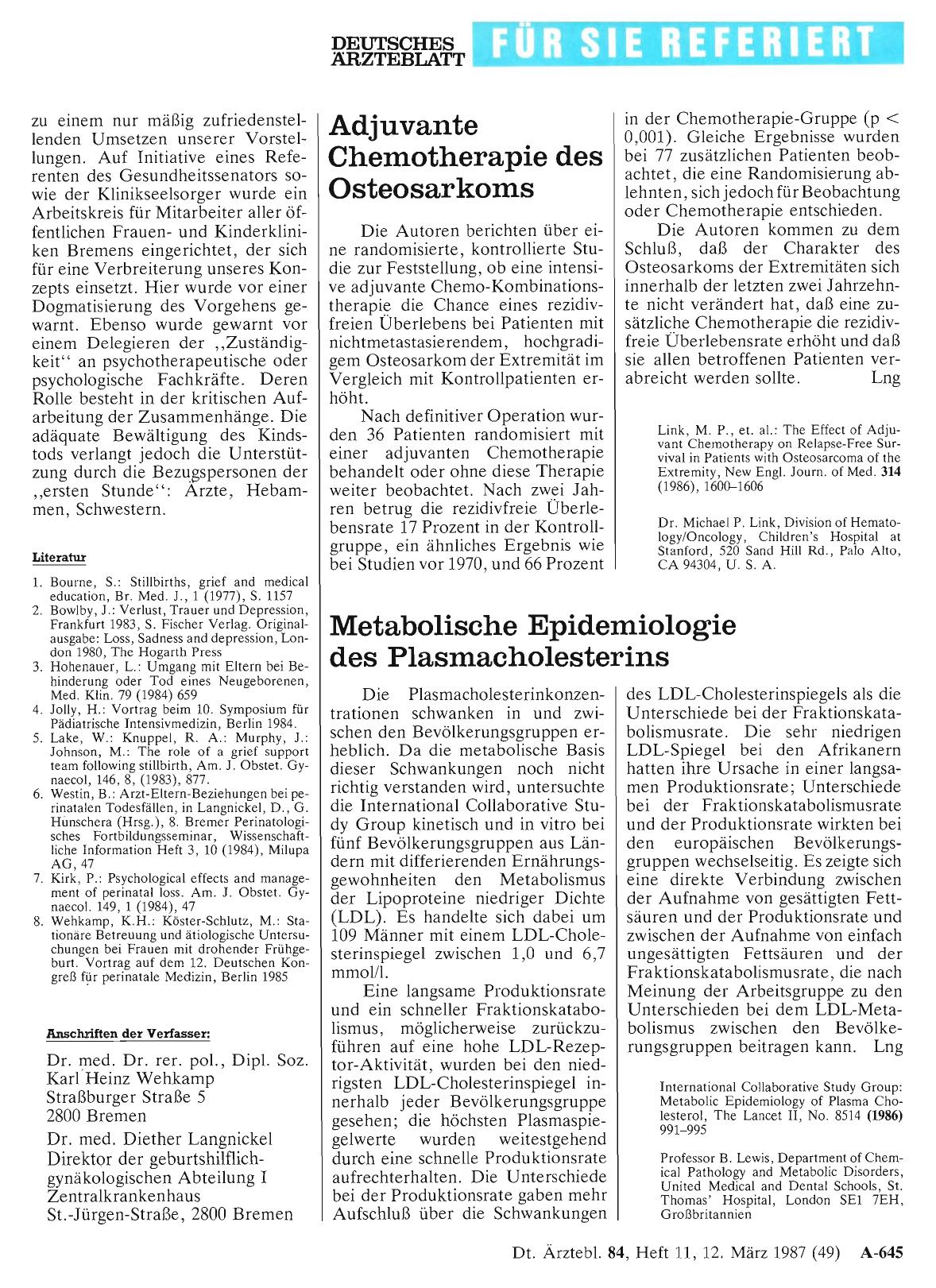 Vorschauseite 1: Metabolische Epidemiologie des Plasmacholesterins