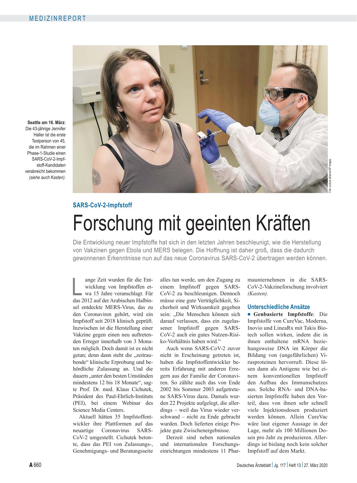 Vorschauseite 1: SARS-CoV-2-Impfstoff: Forschung mit geeinten Kräften