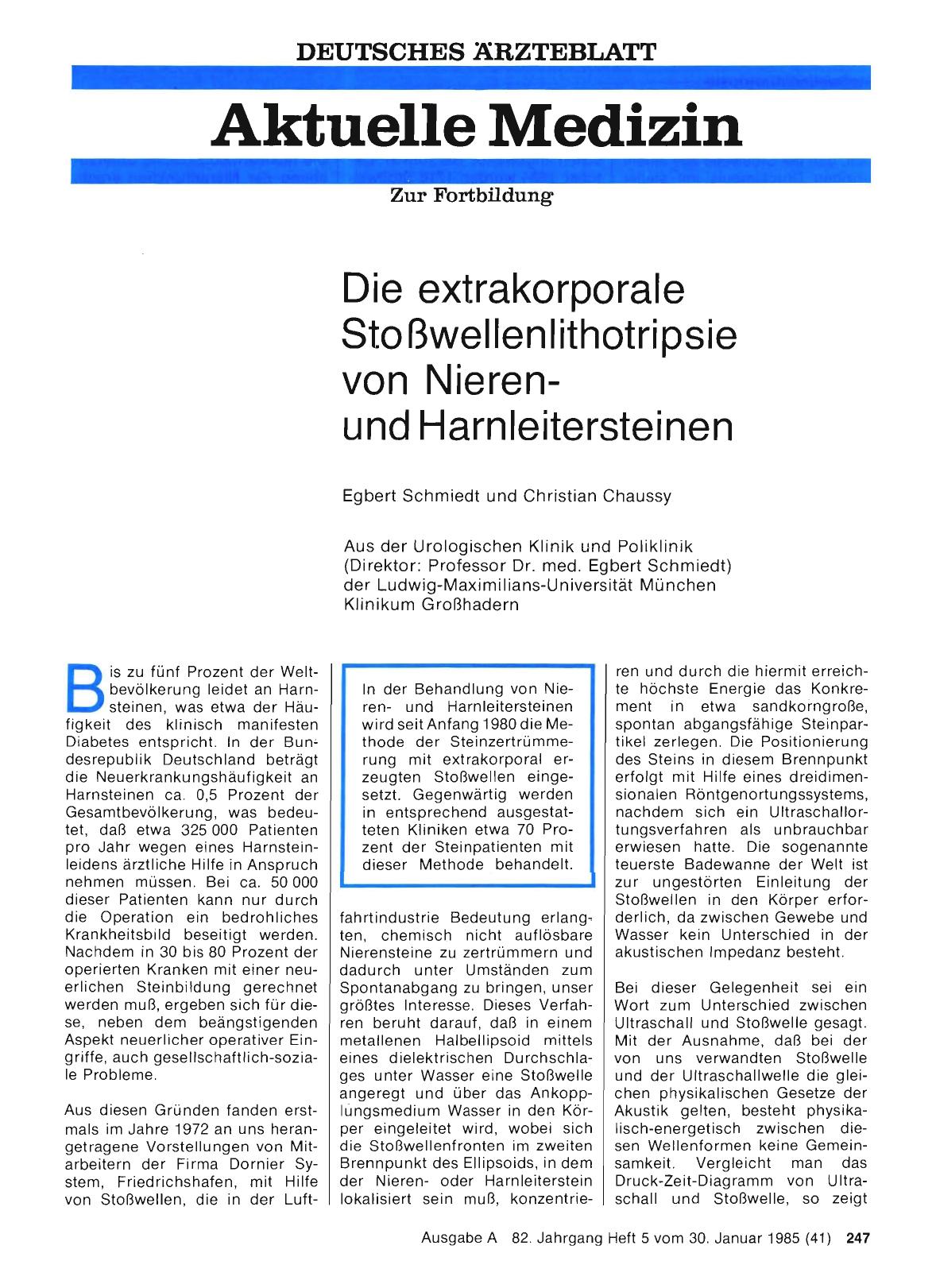 Vorschauseite 1: Die extrakorporale Stoßwellenlithotripsie von Nierenund Harnleitersteinen