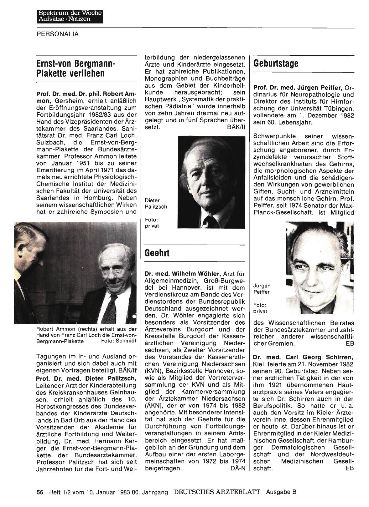 Vorschauseite 1: Ernst-von Bergmann-Plakette verliehen