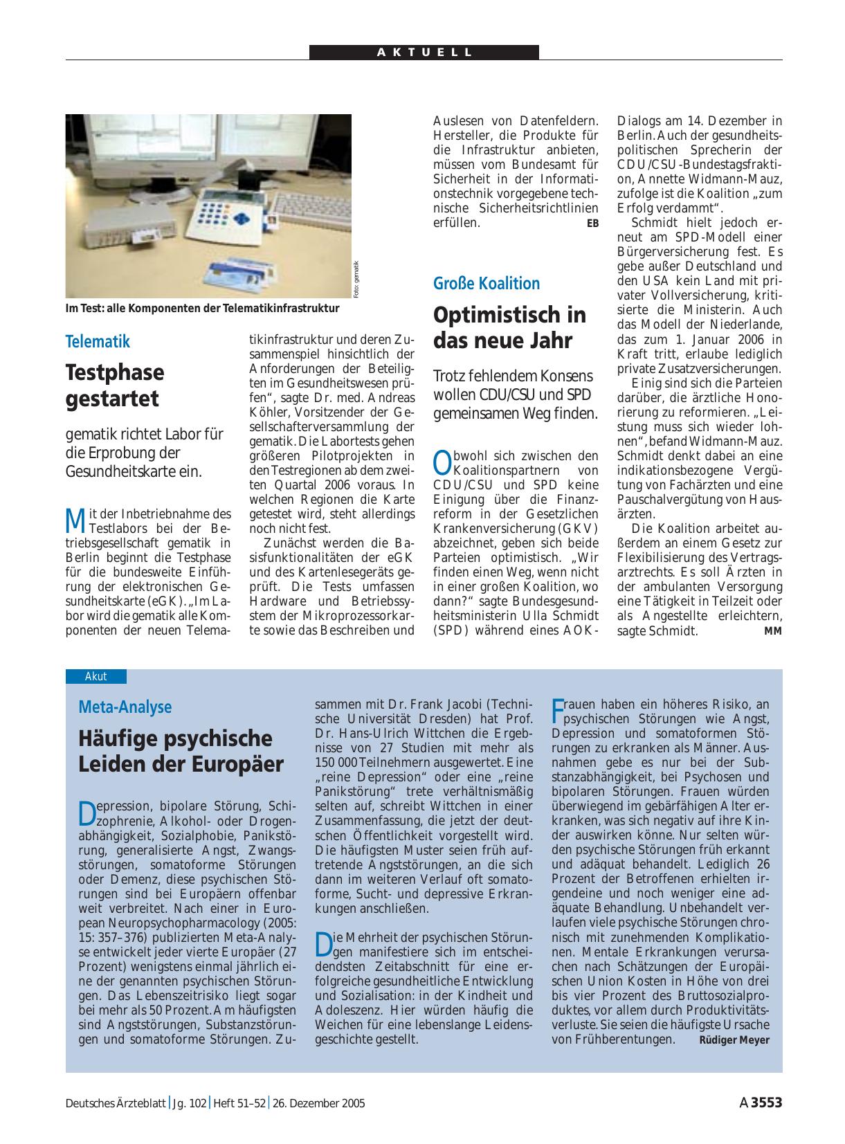 Vorschauseite 1: Telematik: Testphase gestartet