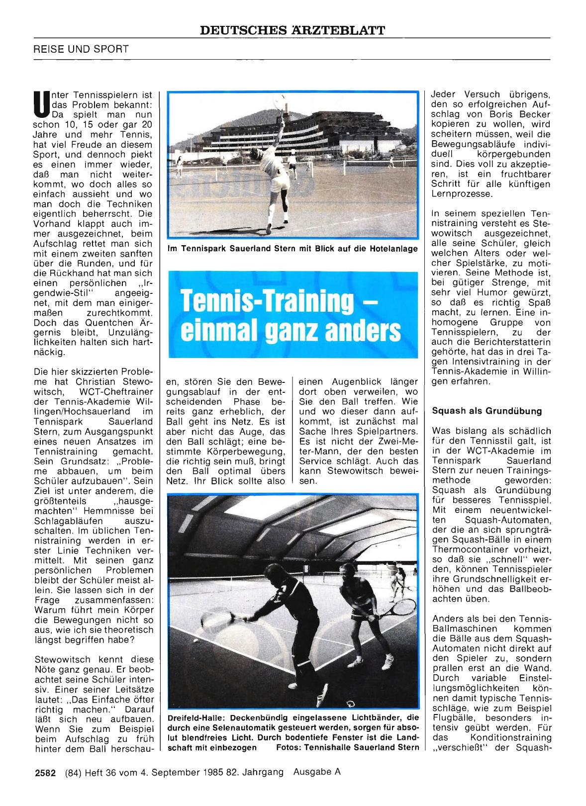 Vorschauseite 1: Tennis-Training einmal ganz anders