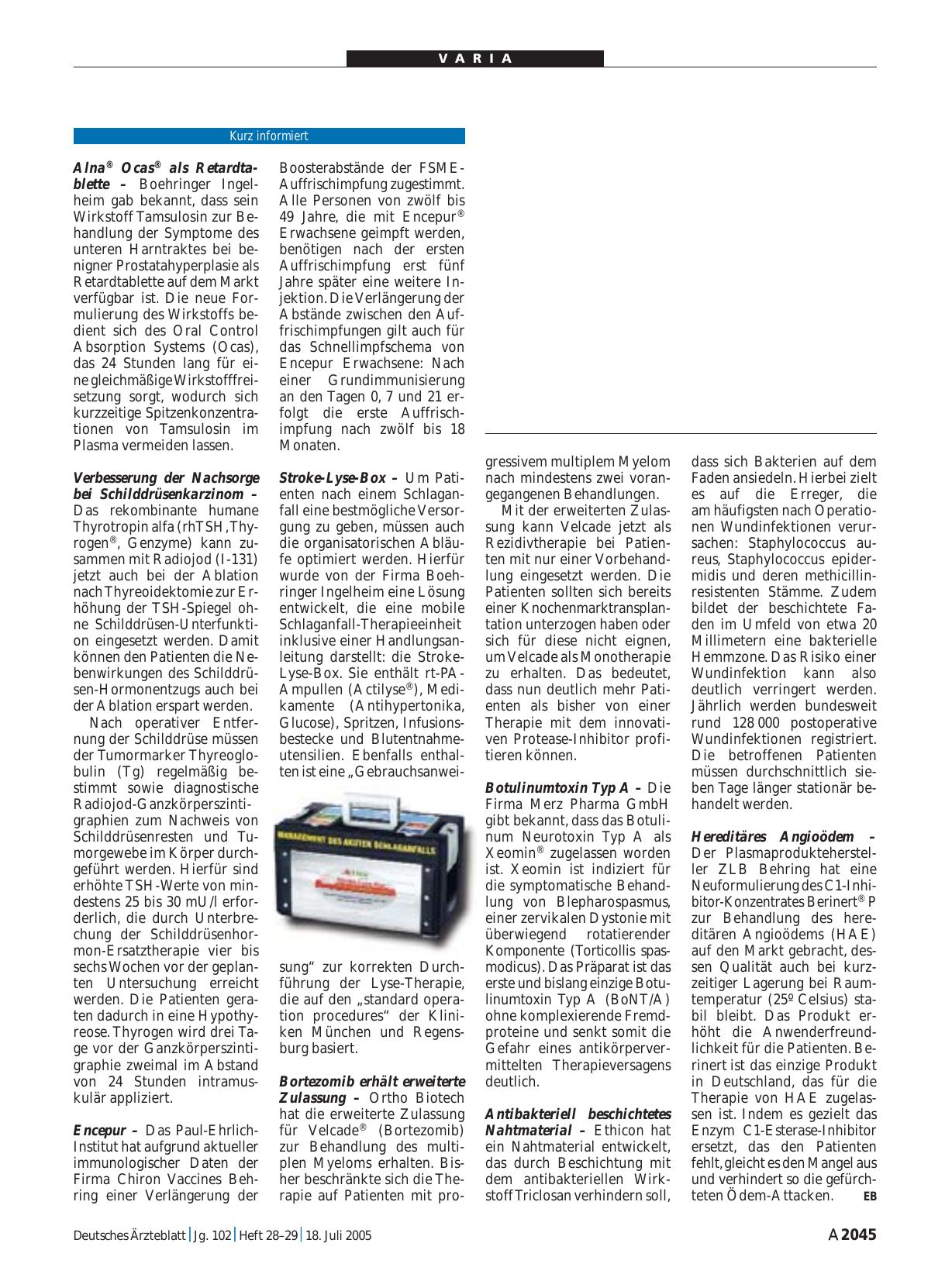 Vorschauseite 1: Stroke-Lyse-Box