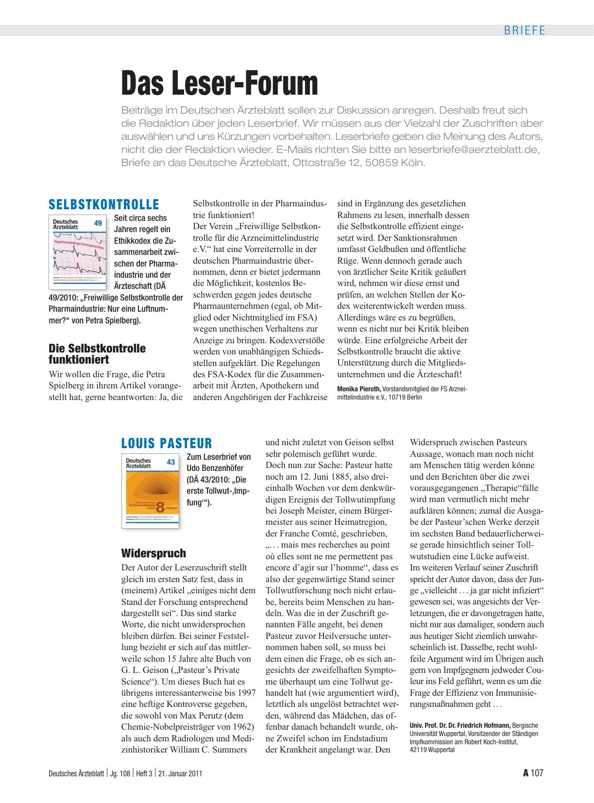 Vorschauseite 1: Louis Pasteur: Widerspruch