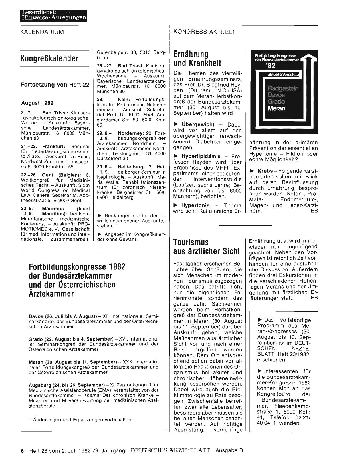 Vorschauseite 1: Kongreßkalender