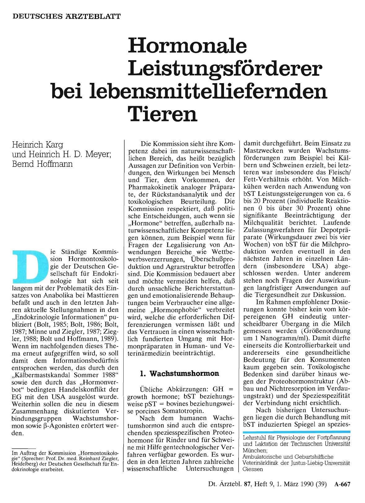 Vorschauseite 1: Hormonale Leistungsförderer bei lebensmittelliefernden Tieren