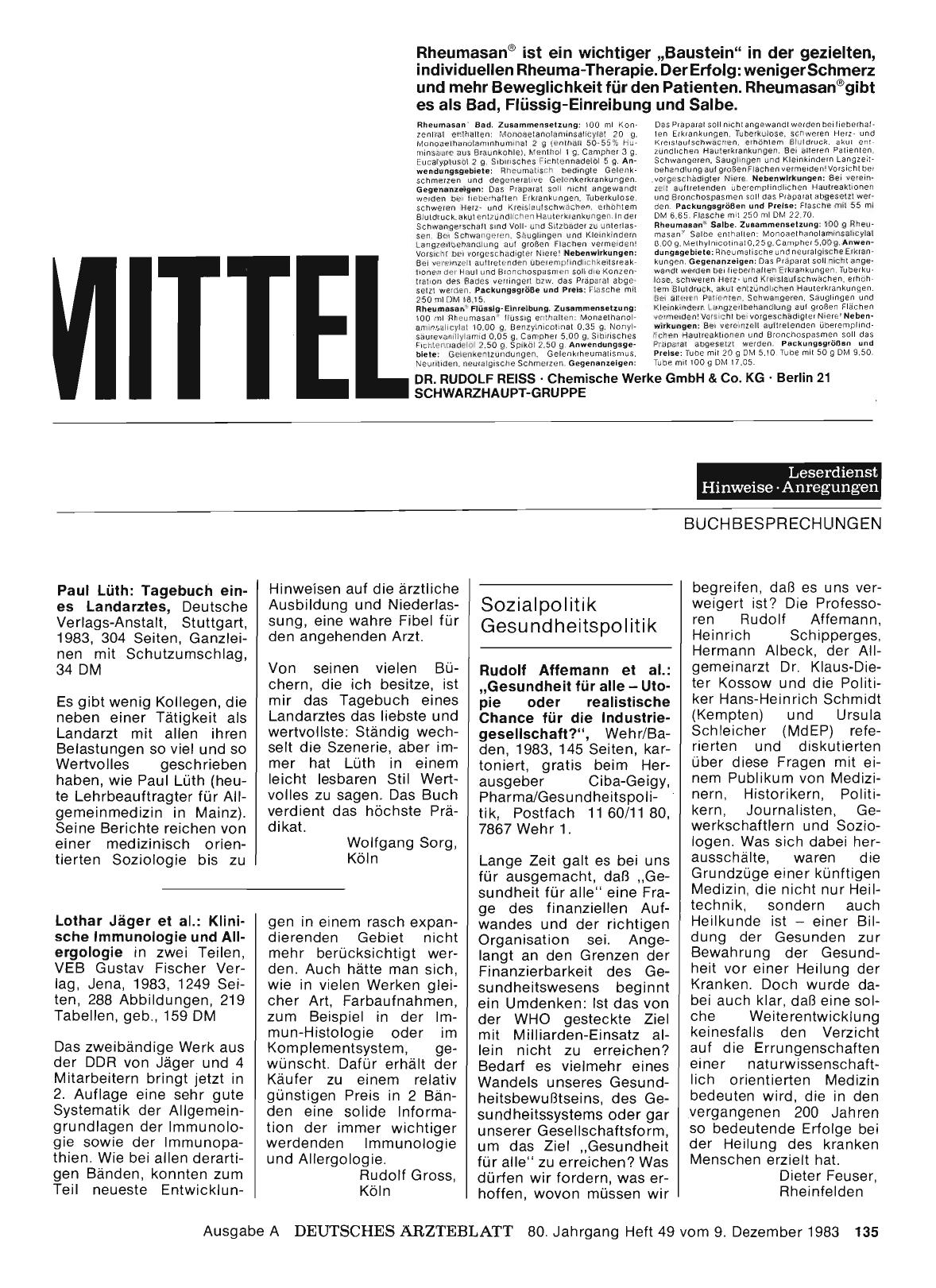 Vorschauseite 1: Medizin — Geisteswissenschaften: Lothar Jäger et al. : Klinische Immunologie und Allergologie