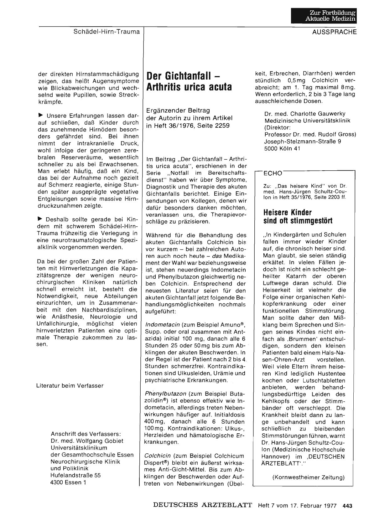 Vorschauseite 1: Der Gichtanfall — Arthritis urica acuta