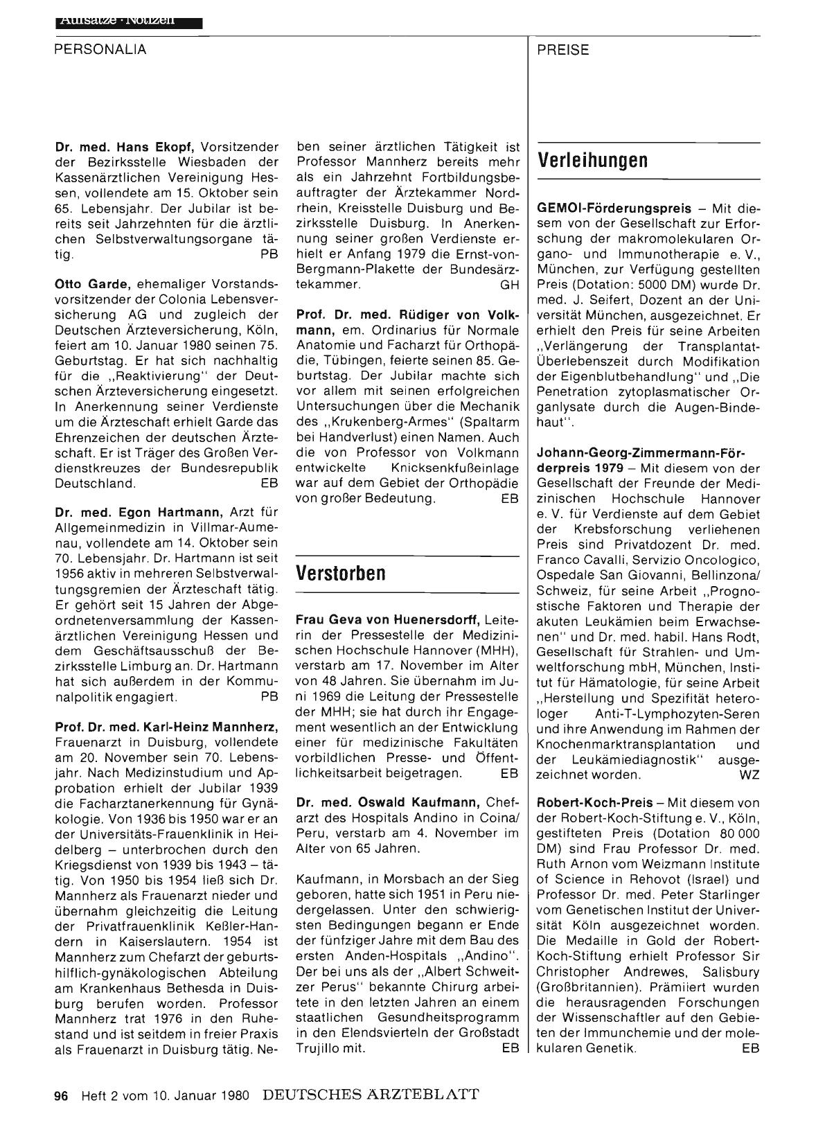 Vorschauseite 1: Verleihungen