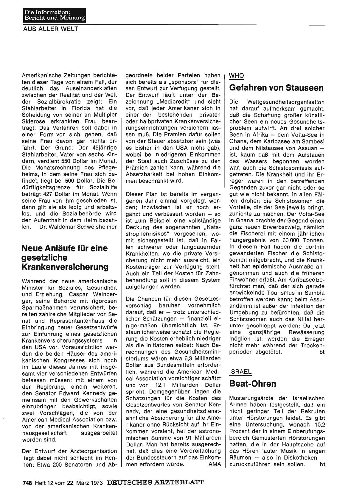 Vorschauseite 1: WHO: Gefahren von Stauseen