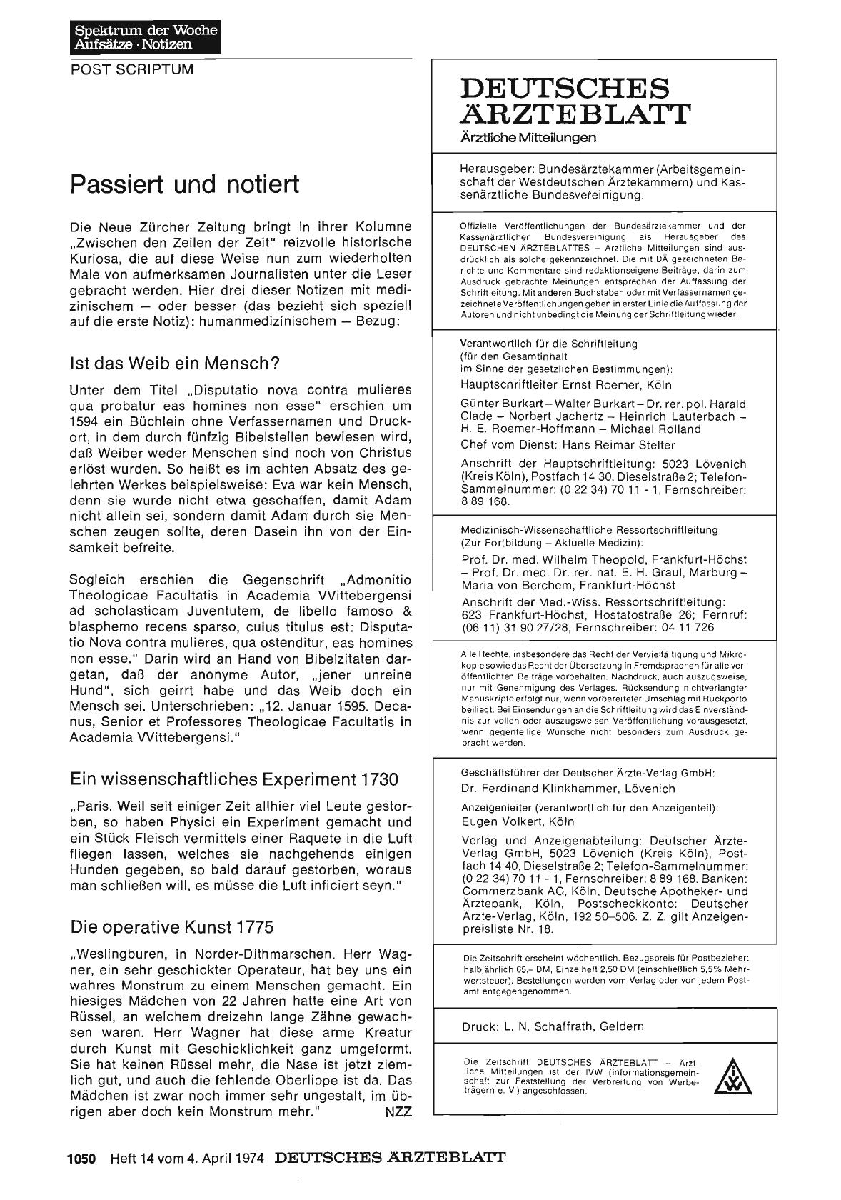Vorschauseite 1: Passiert und notiert
