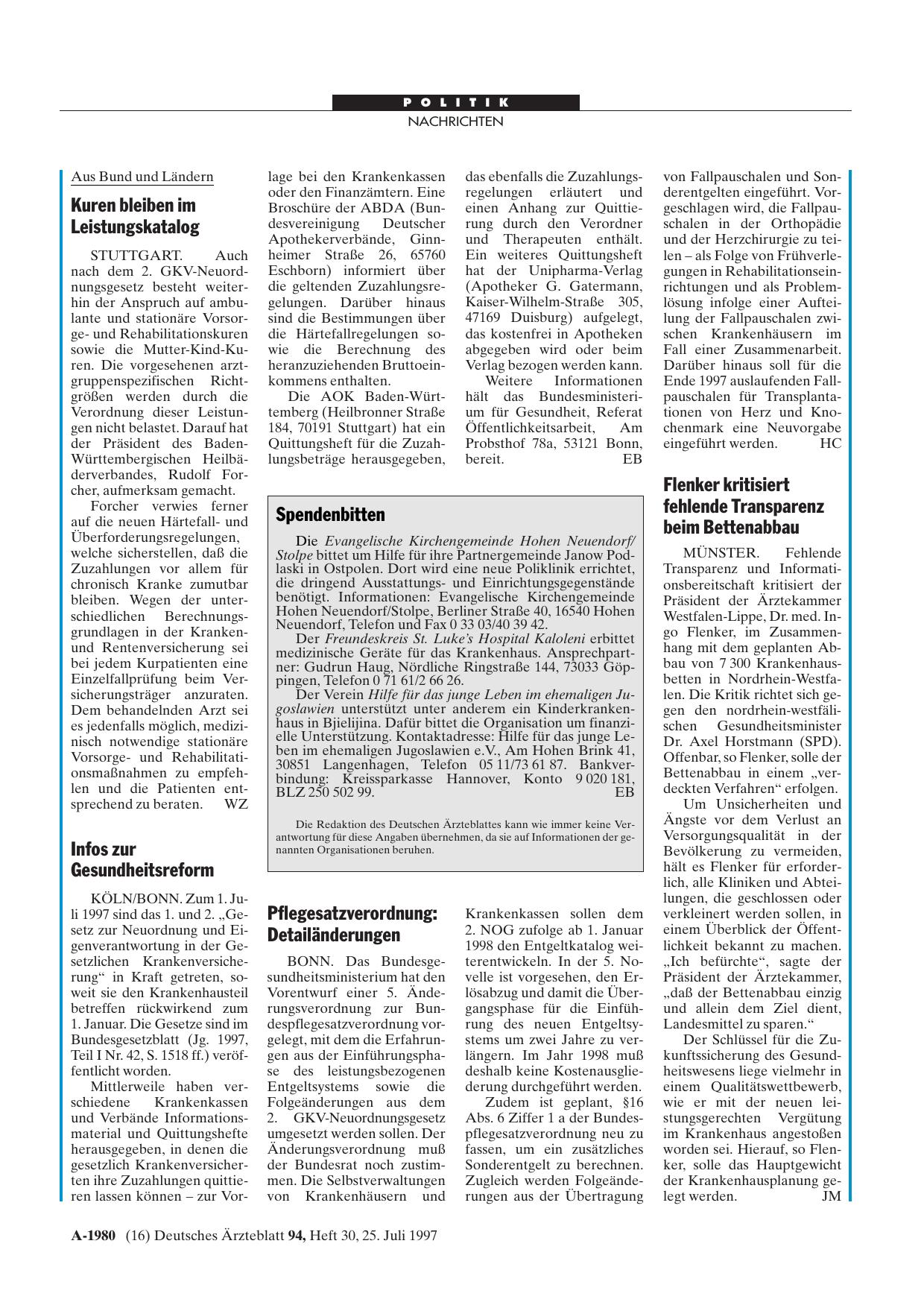 Vorschauseite 1: Kuren bleiben im: Leistungskatalog