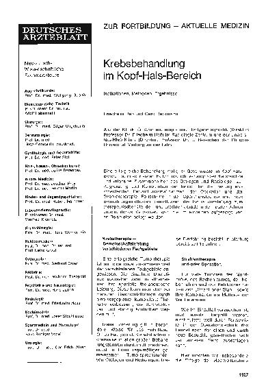 Vorschauseite 1: Krebsbehandlung im Kopf-Hals-Bereich