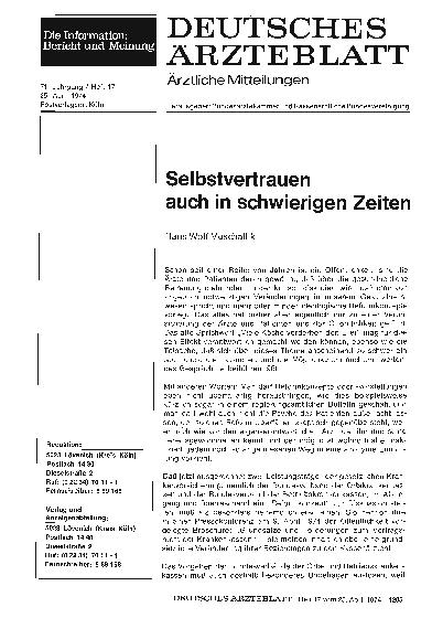 Vorschauseite 1: Selbstvertrauen auch in schwierigen Zeiten