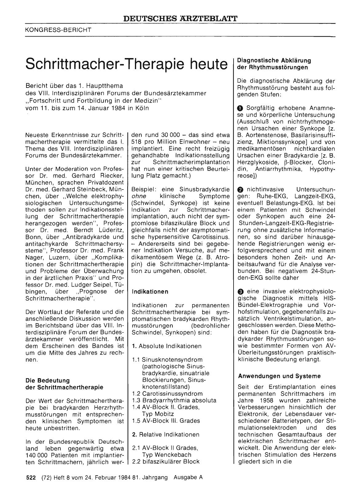 Vorschauseite 1: Schrittmacher-Therapie heute