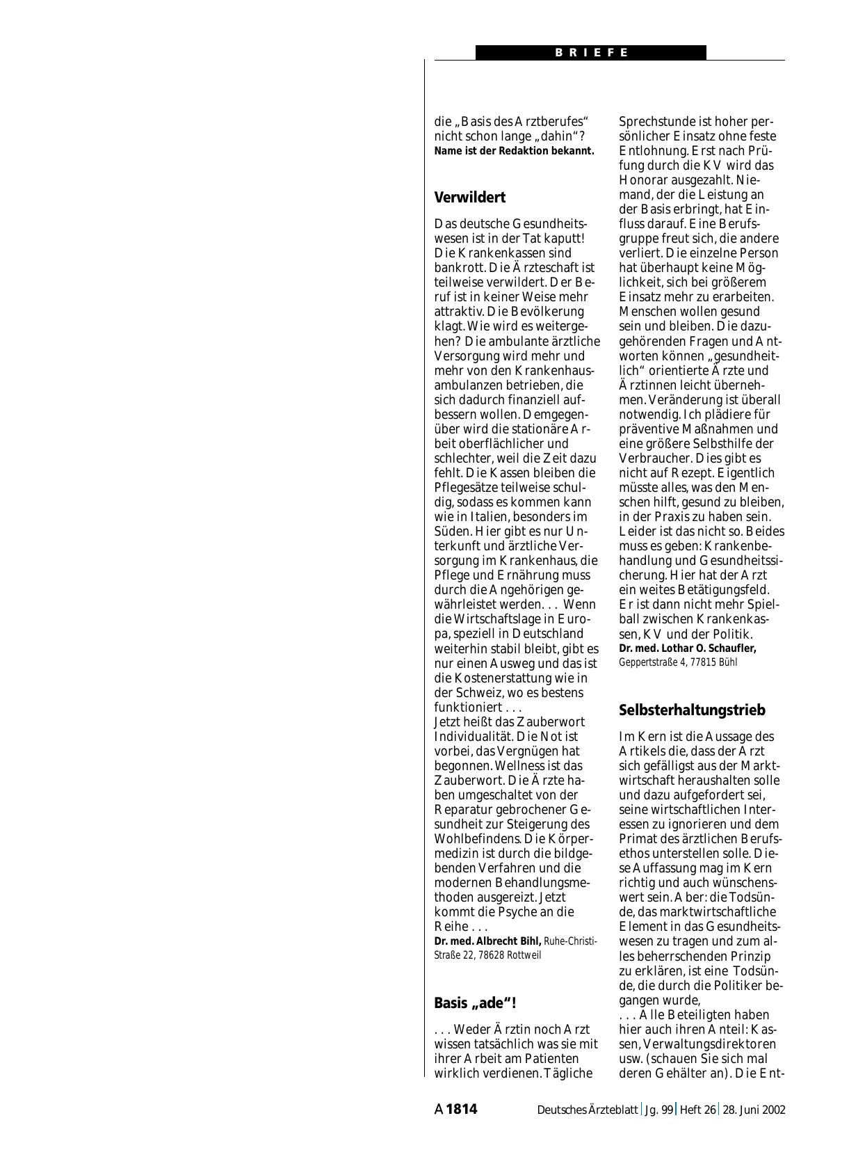 Vorschauseite 1: Arzt und Geschäft: Basis „ade“!