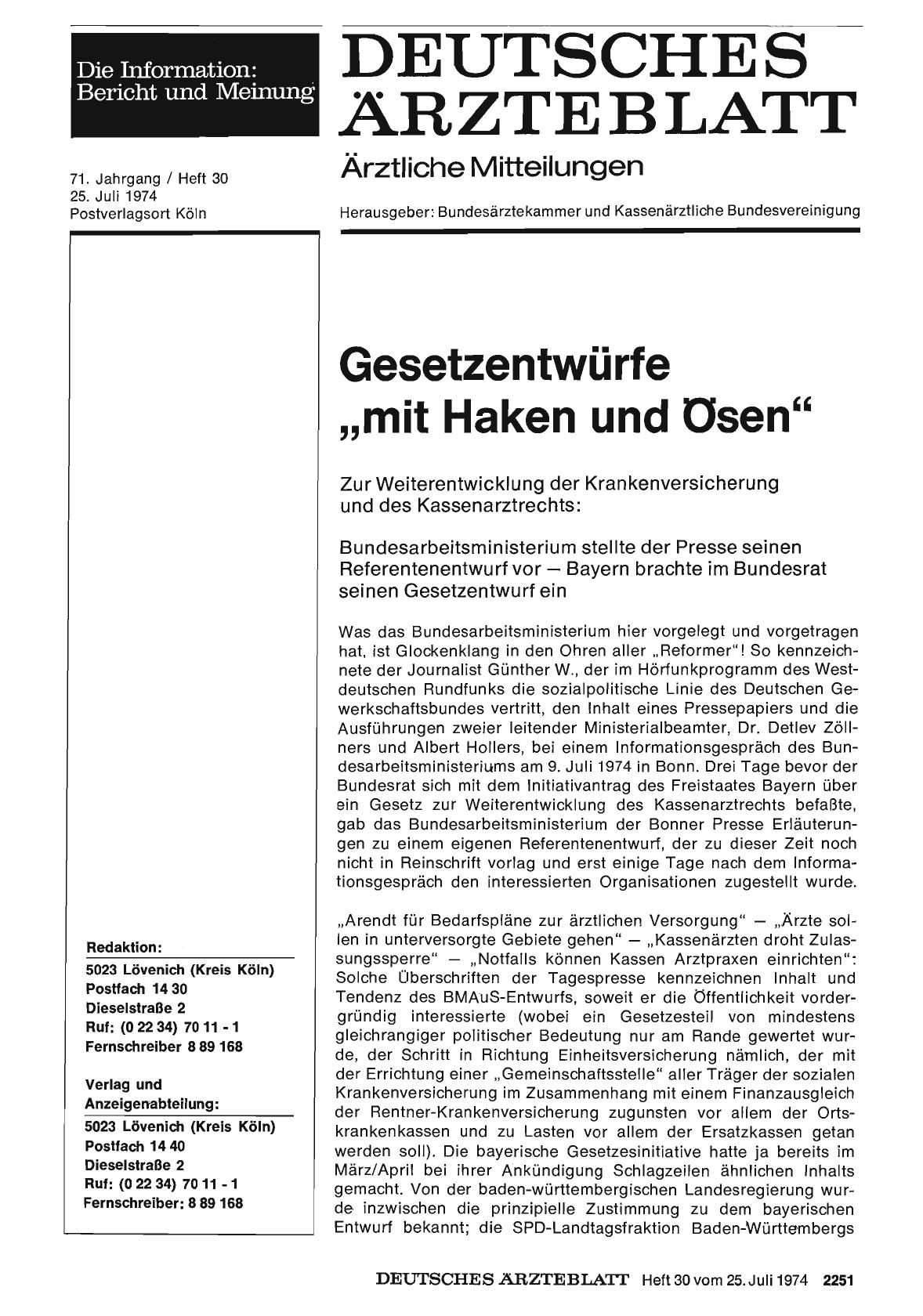 Vorschauseite 1: Gesetzentwürfe „mit Haken und Ösen“