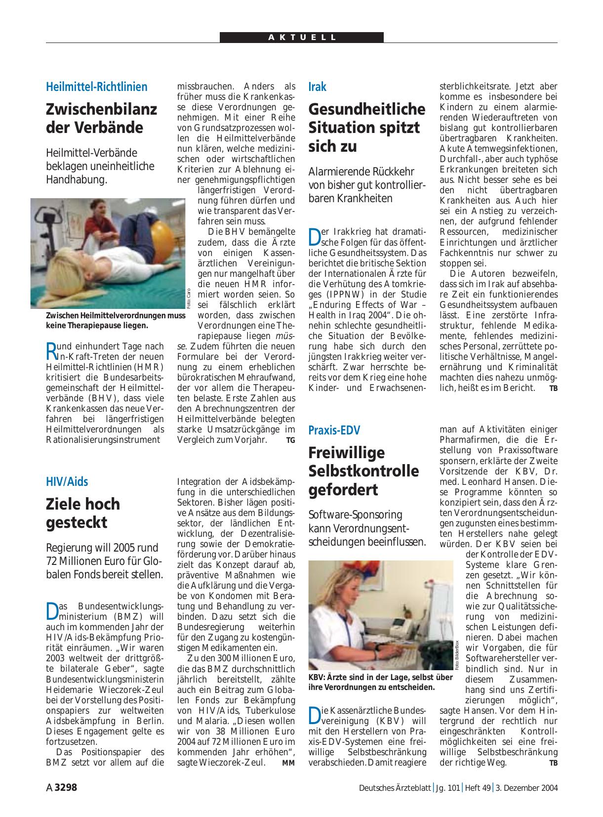 Vorschauseite 1: Heilmittel-Richtlinien: Zwischenbilanz der Verbände