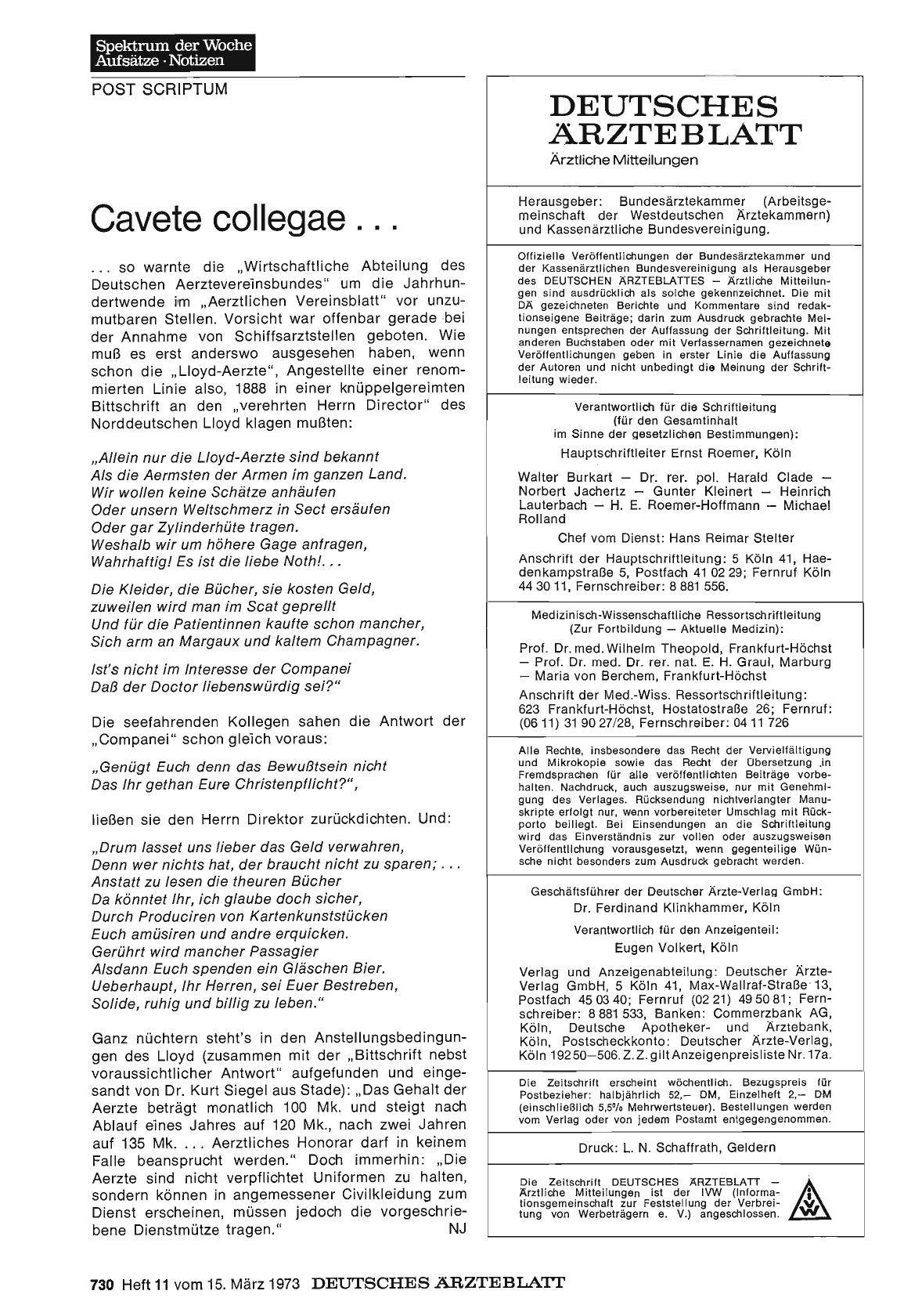 Vorschauseite 1: Cavete collegae. ..