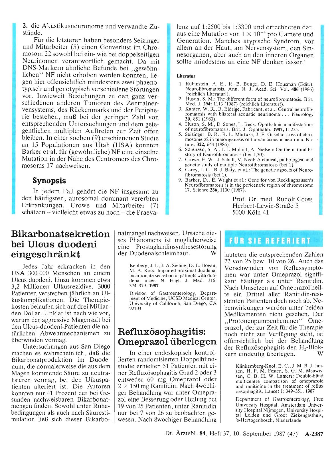 Vorschauseite 1: Bikarbonatsekretion bei Ulcus duodeni eingeschränkt