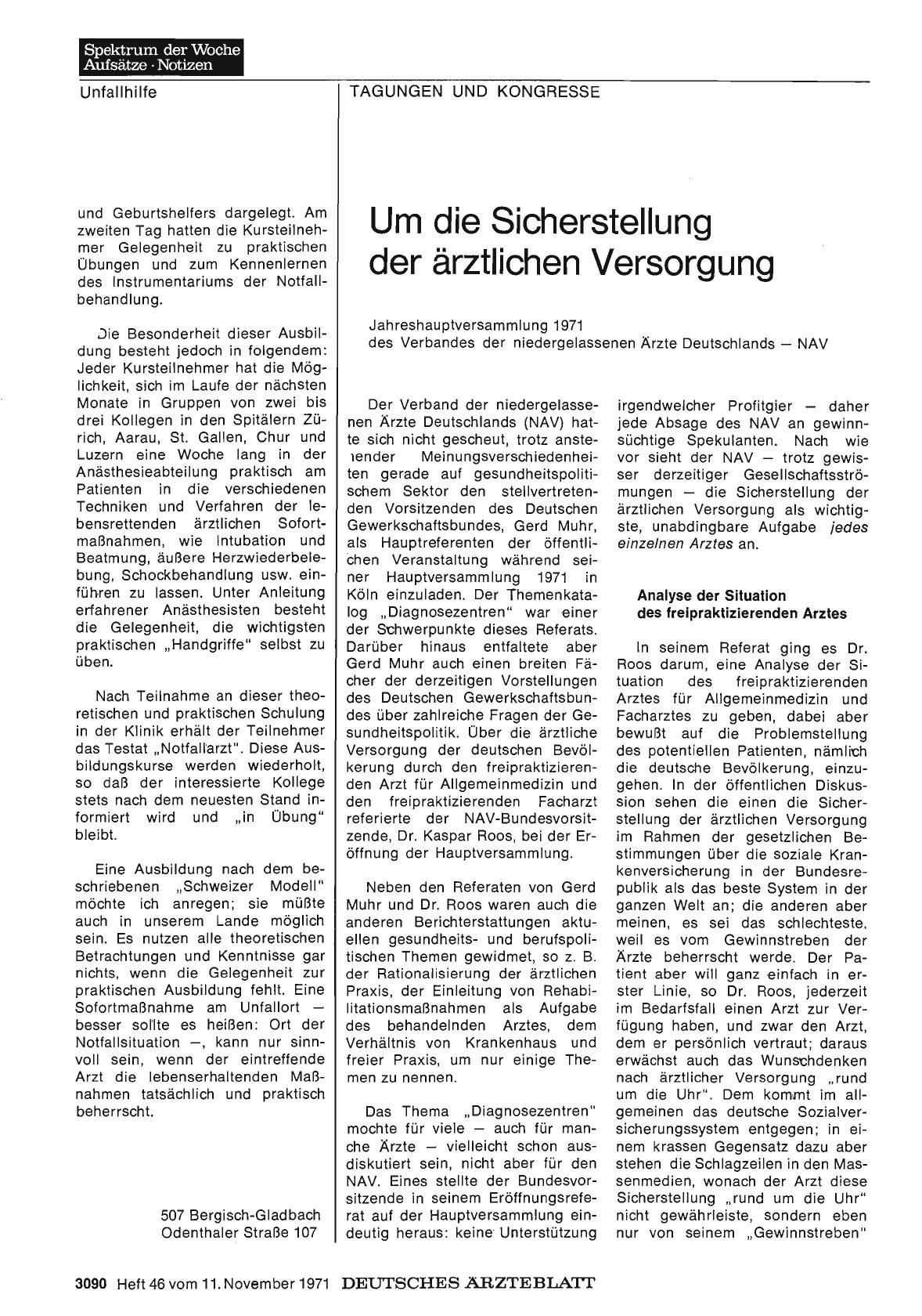 Vorschauseite 1: Um die Sicherstellung der ärztlichen Versorgung