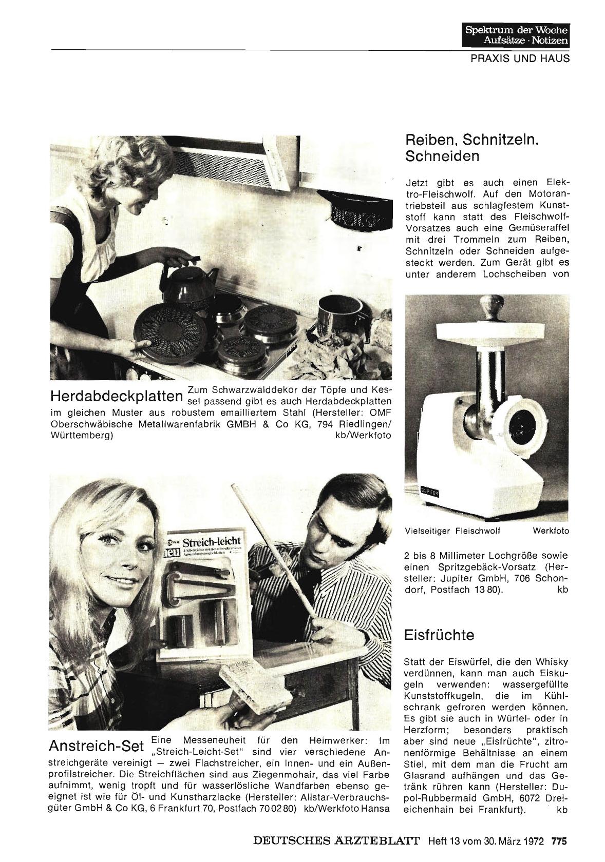 Vorschauseite 1: Herdabdeckplatten / Anstreich-Set / Reiben, Schnitzeln, Schneiden / Eisfrüchte