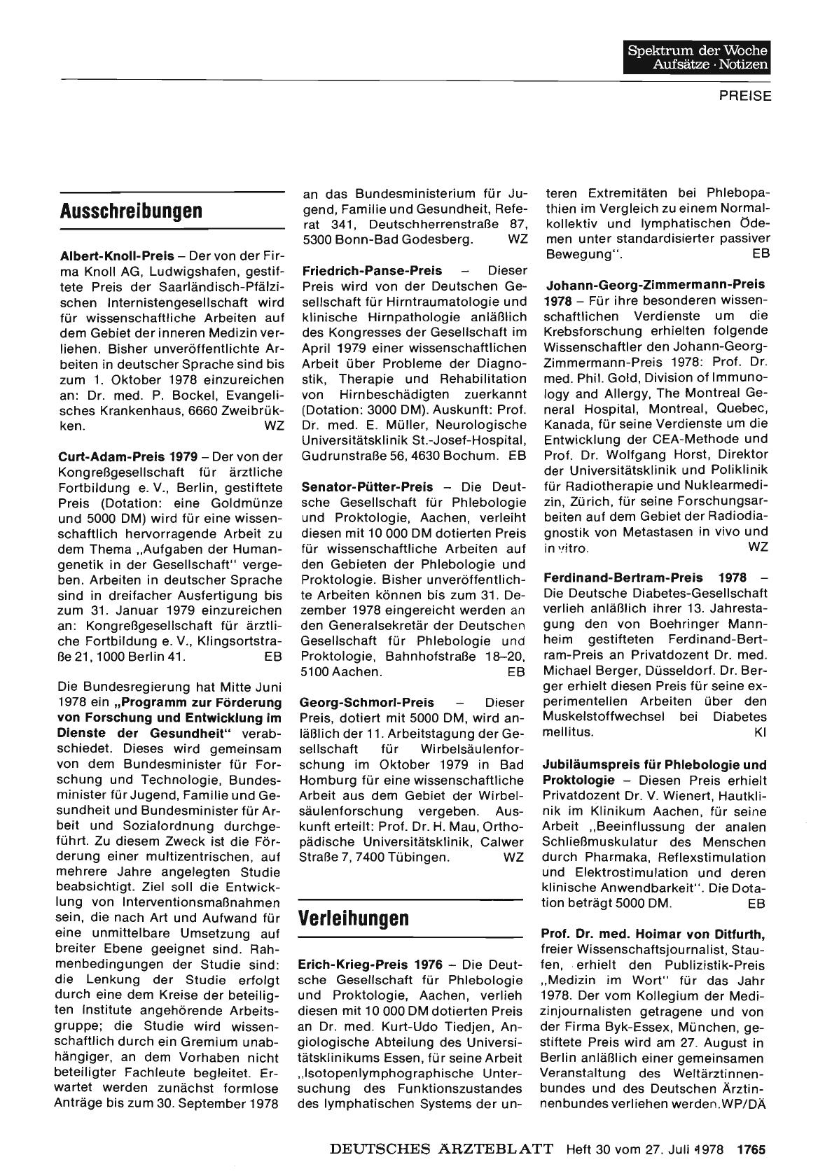 Vorschauseite 1: Ausschreibungen