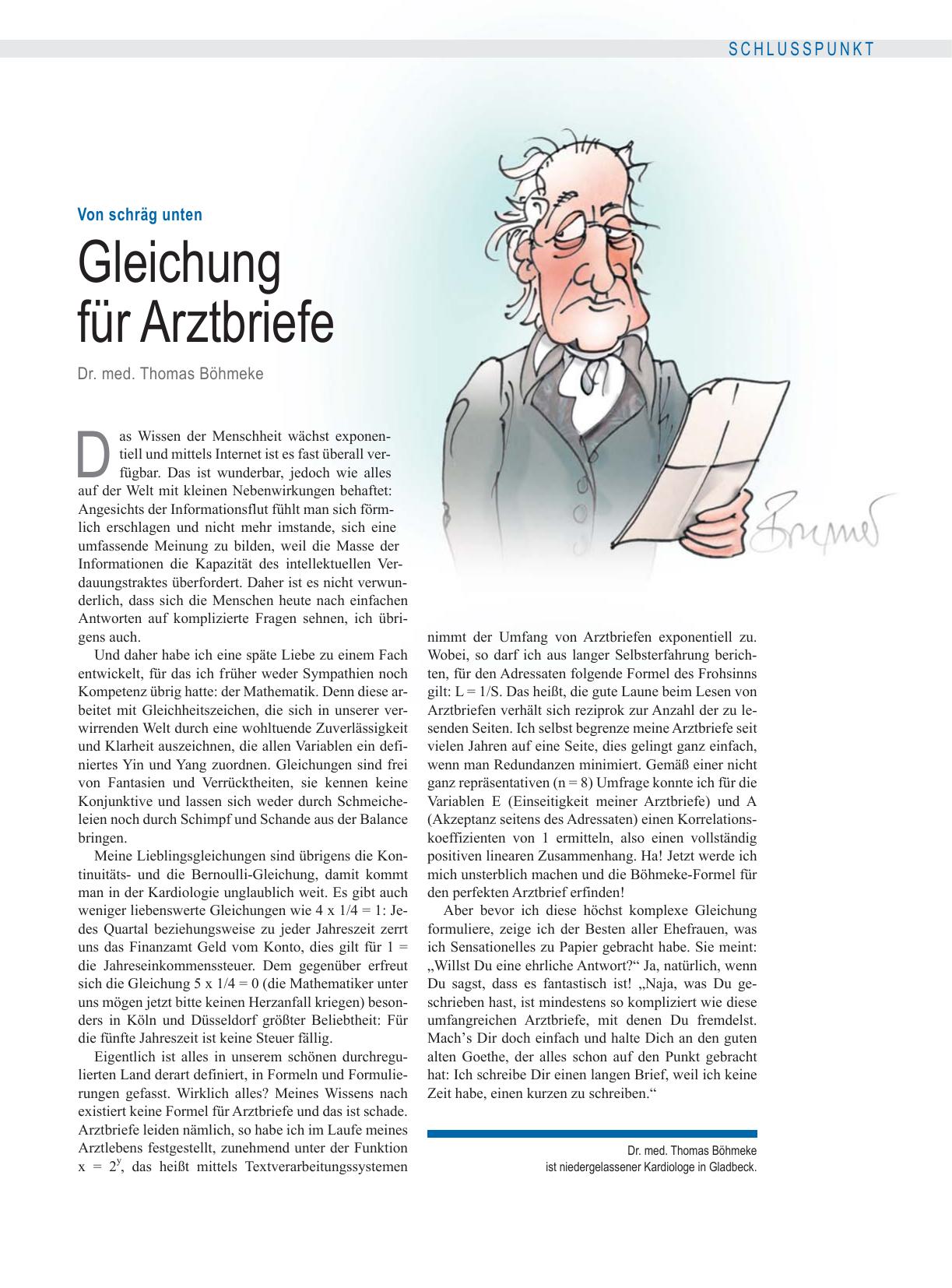Vorschauseite 1: Von schräg unten: Gleichung für Arztbriefe