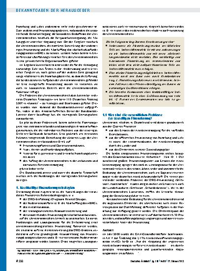 Vorschauseite 2: Stellungnahme „Zukunft der deutschen Universitätsmedizin - kritische Faktoren für eine nachhaltige Entwicklung“