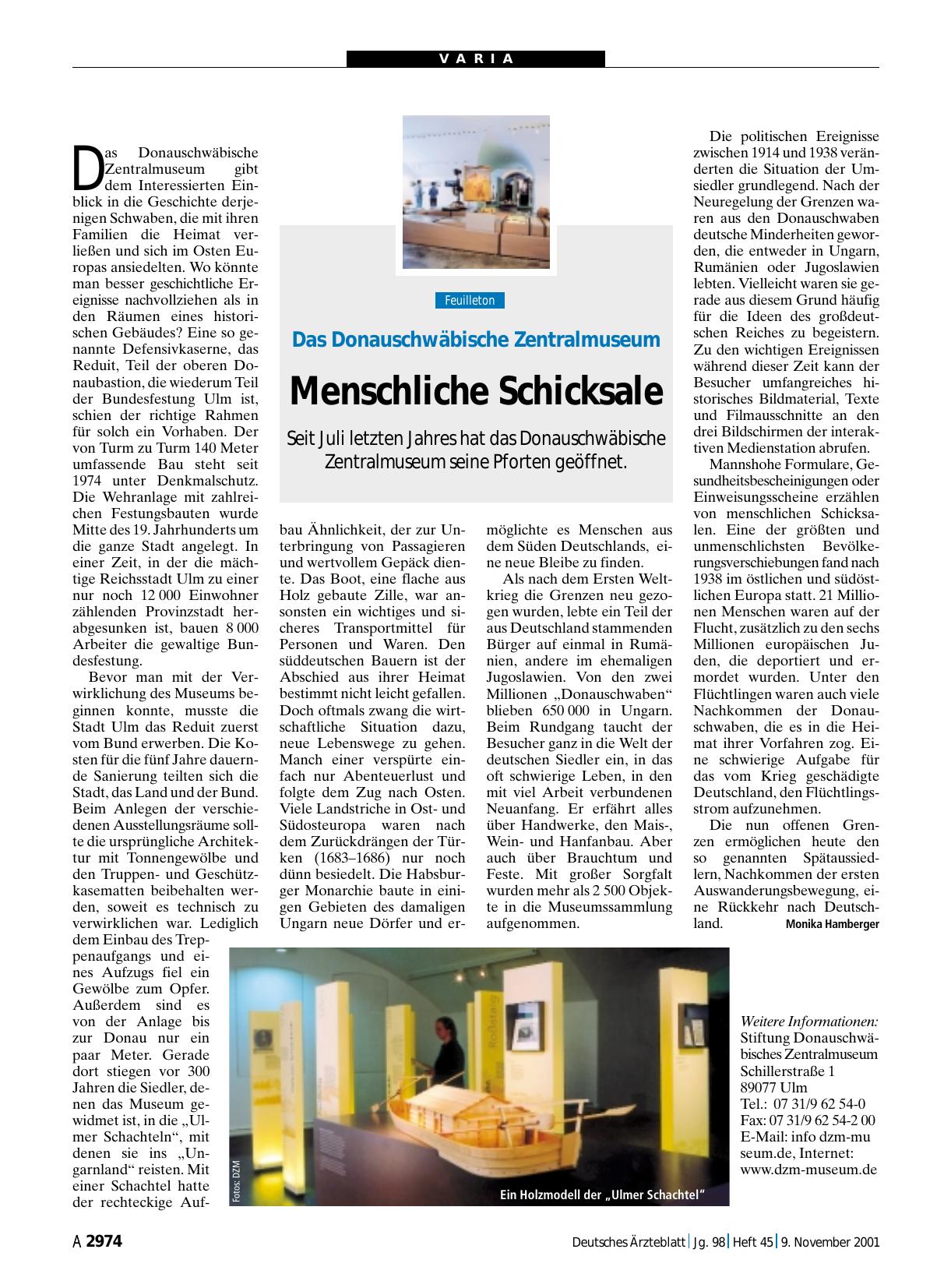 Vorschauseite 1: Das Donauschwäbische Zentralmuseum: Menschliche Schicksale