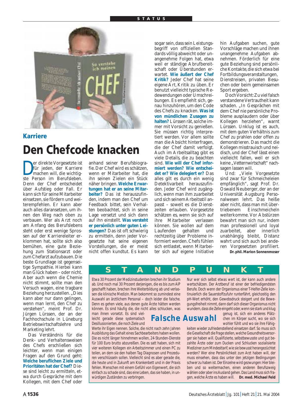 Vorschauseite 1: Standpunkt: Falsche Auswahl
