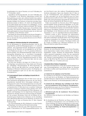 Vorschauseite 6: Richtlinien zur Organtransplantation gem. § 16 Abs. 1 S. 1 Nrn. 2, 4 u. 5 TPG