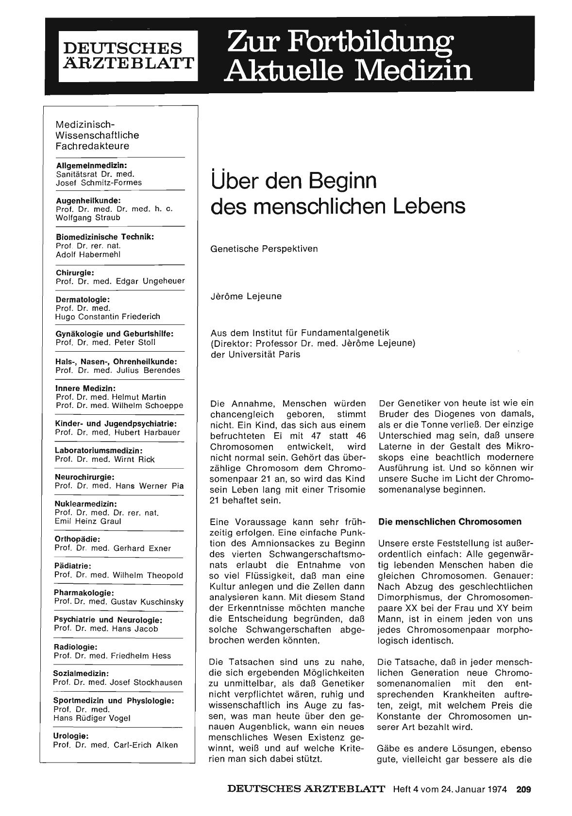 Vorschauseite 1: Über den Beginn des menschlichen Lebens