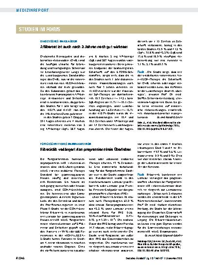 Vorschauseite 1: Fortgeschrittenes Mammakarzinom: Ribociclib verlängert das progressionsfreie Überleben