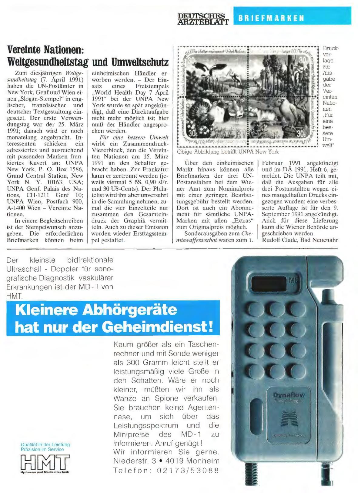 Vorschauseite 1: Vereinte Nationen: Weltgesundheitstag und Umweltschutz