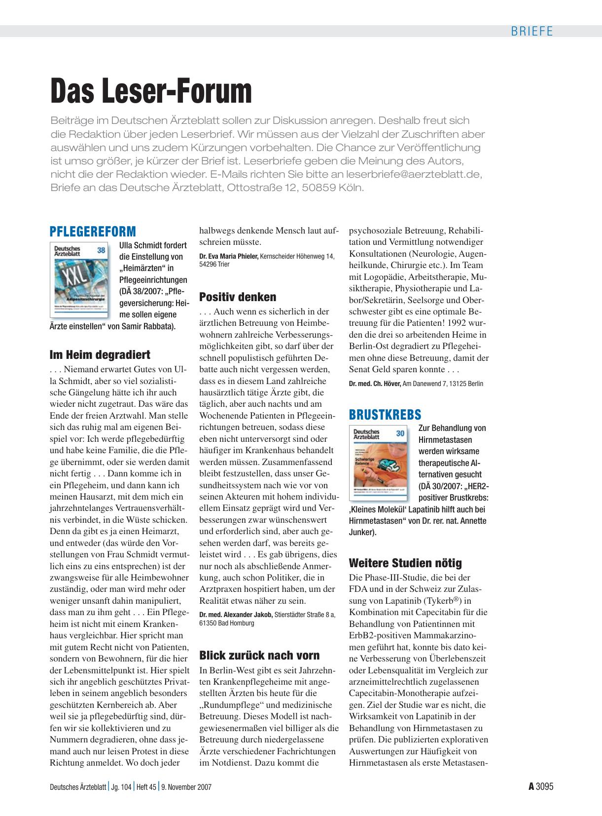 Vorschauseite 1: Pflegereform: Positiv denken