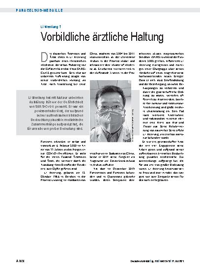 Vorschauseite 1: Li Wenliang †: Vorbildliche ärztliche Haltung