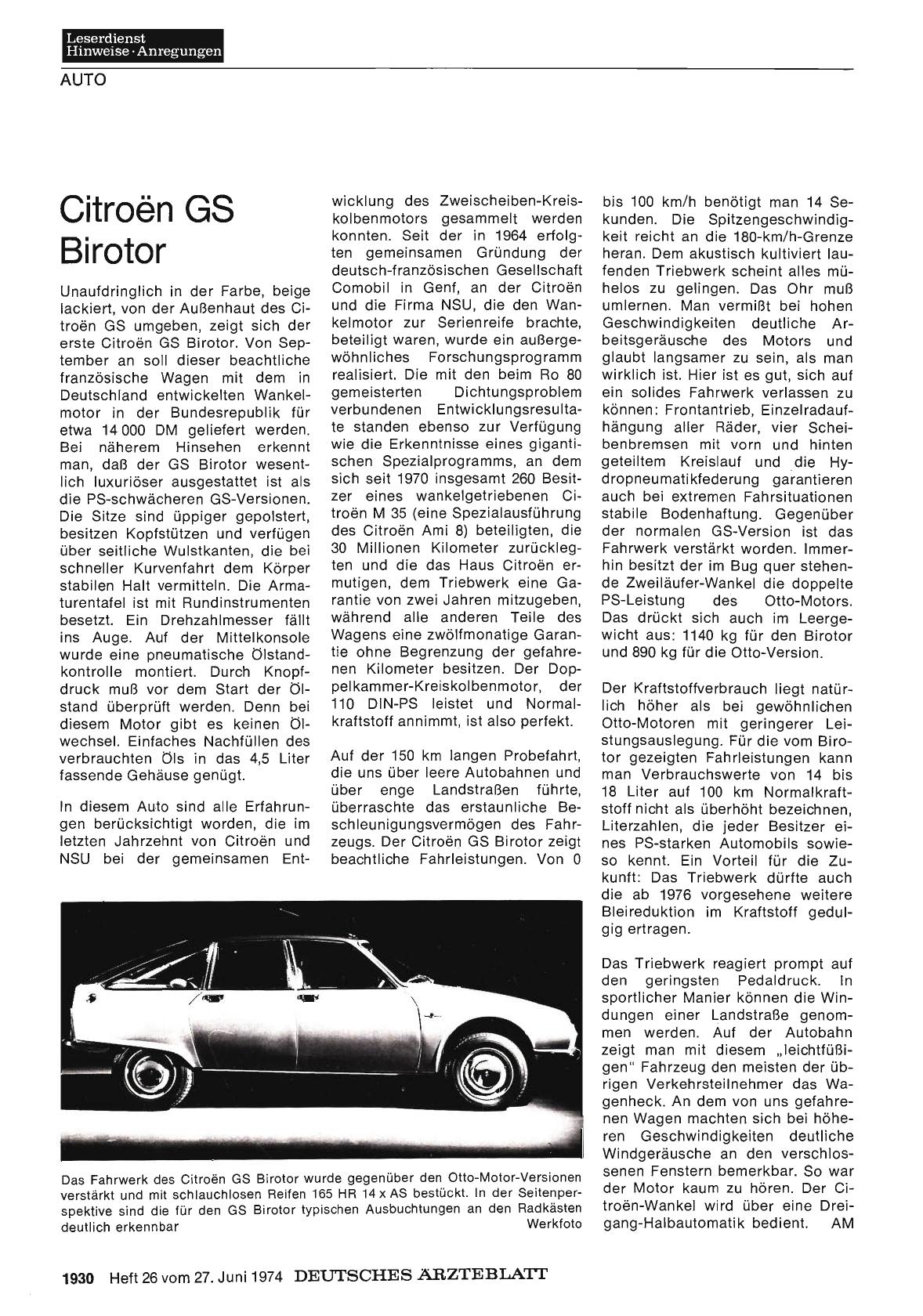 Vorschauseite 1: Citroen GS Birotor