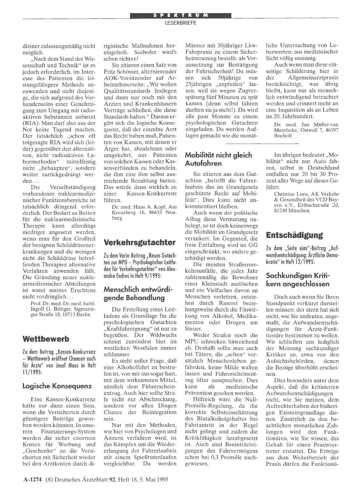 Vorschauseite 1: Verkehrsgutachter: Menschlich entwürdigende Behandlung