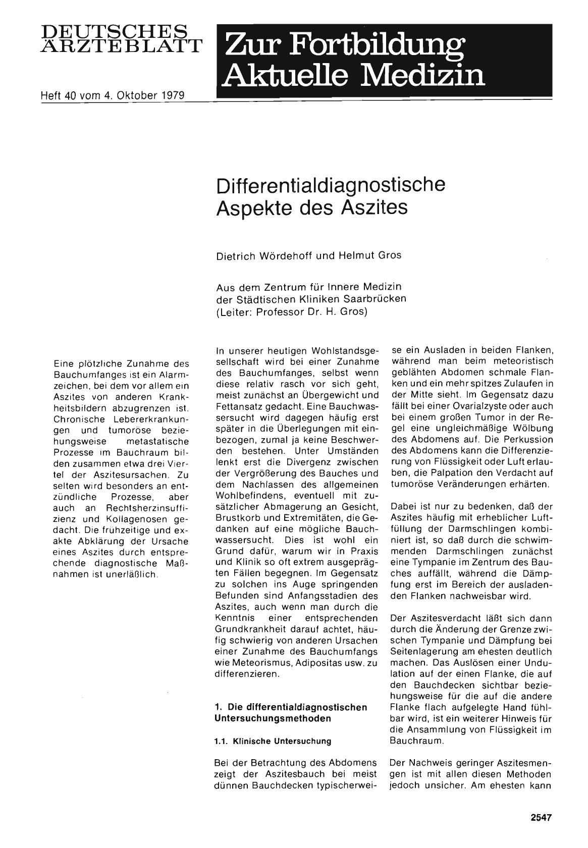 Vorschauseite 1: Differentialdiagnostische Aspekte des Aszites