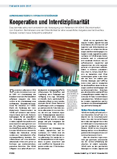 Vorschauseite 1: Aufmerksamkeitsdefizit-/ Hyperaktivitätsstörungen: Kooperation und Interdisziplinarität