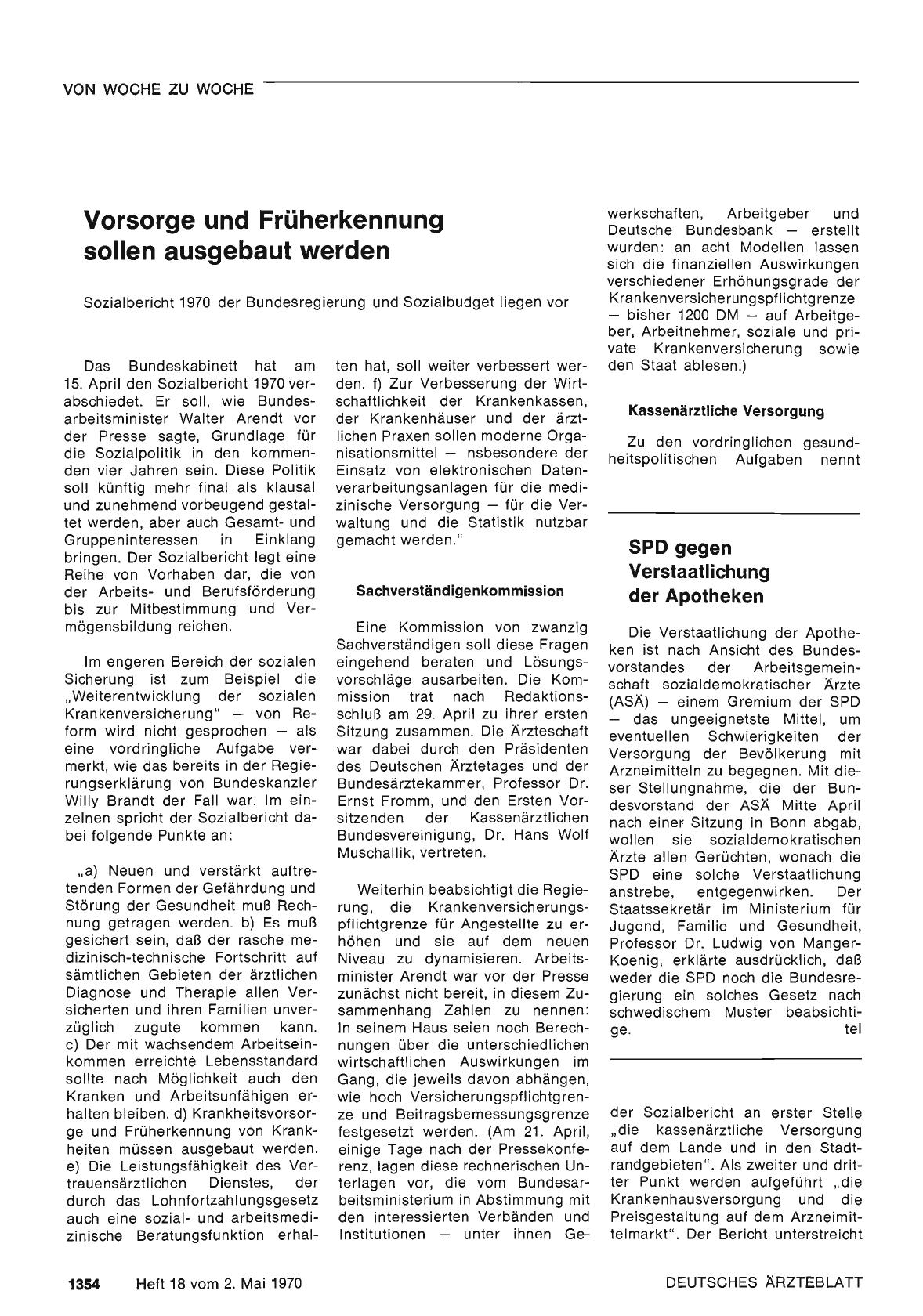 Vorschauseite 1: Vorsorge und Früherkennung sollen ausgebaut werden