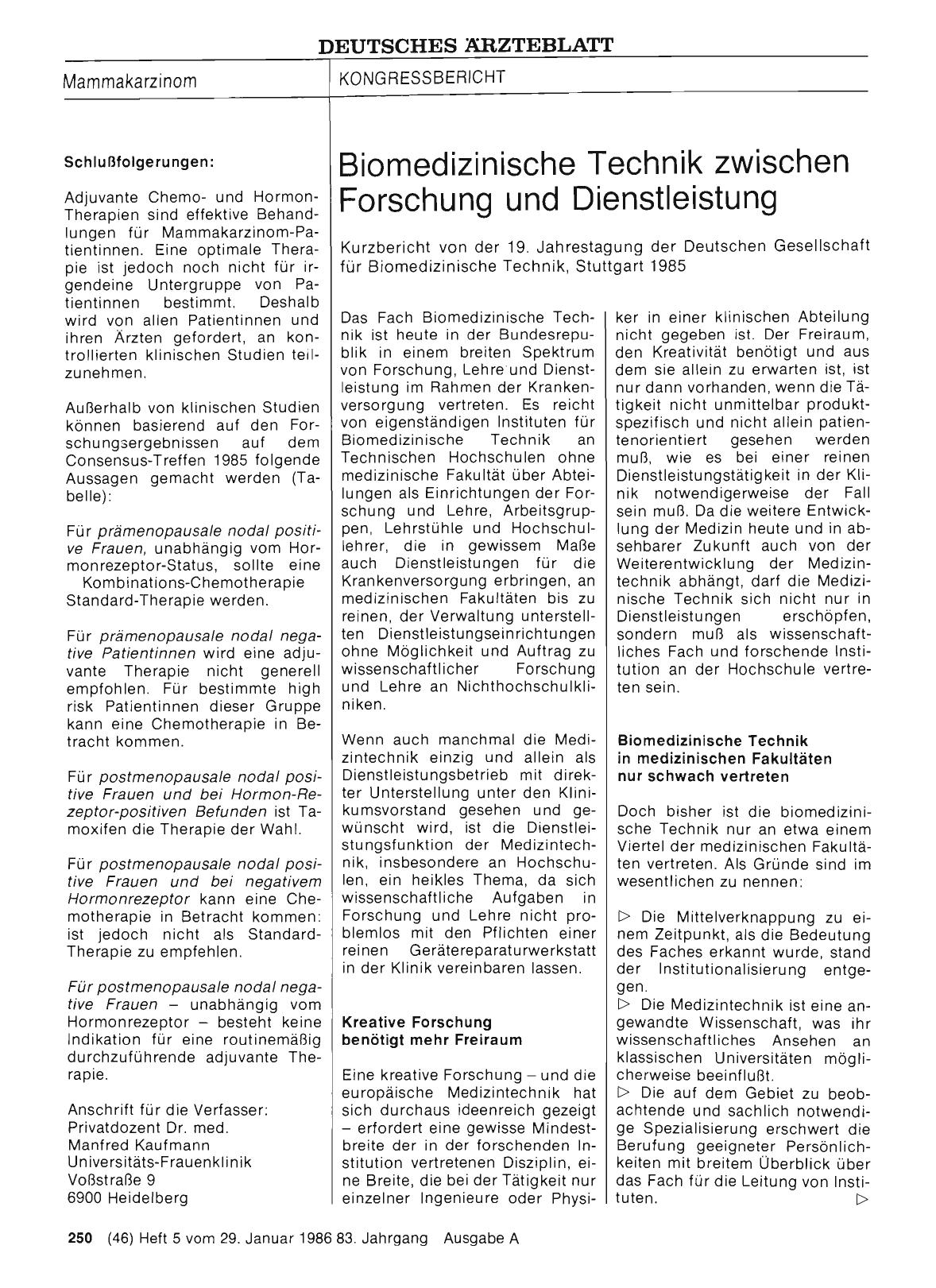 Vorschauseite 1: Biomedizinische Technik zwischen Forschung und Dienstleistung