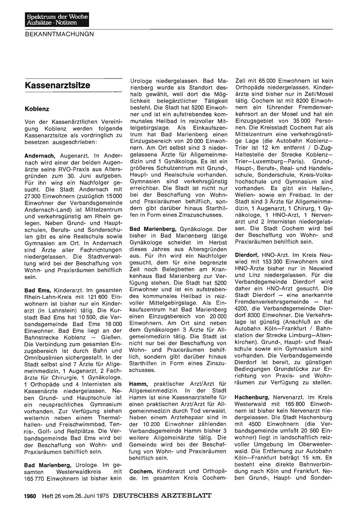 Vorschauseite 1: Kassenarztsitze