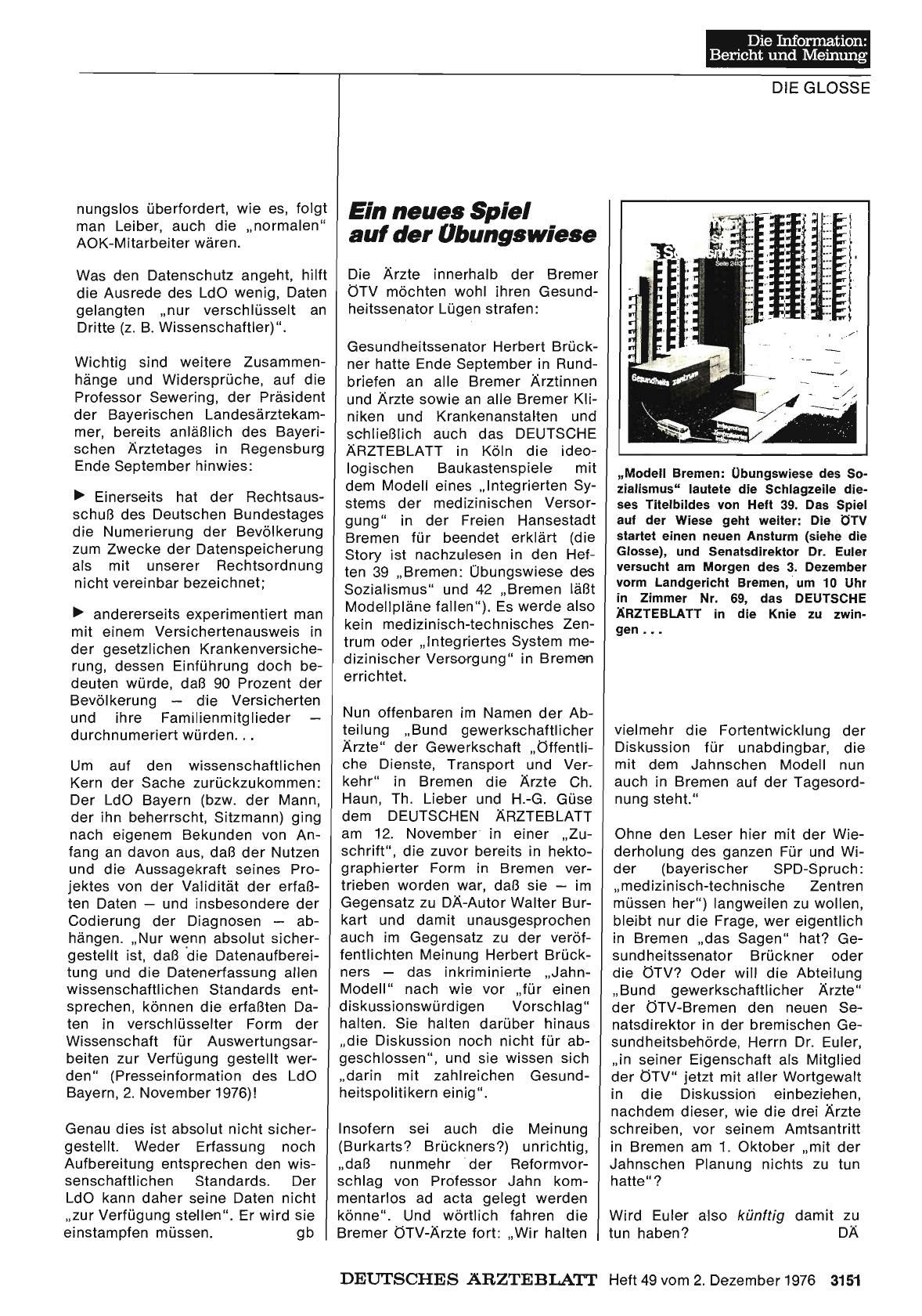 Vorschauseite 1: Ein neues Spiel auf der Obungswiese
