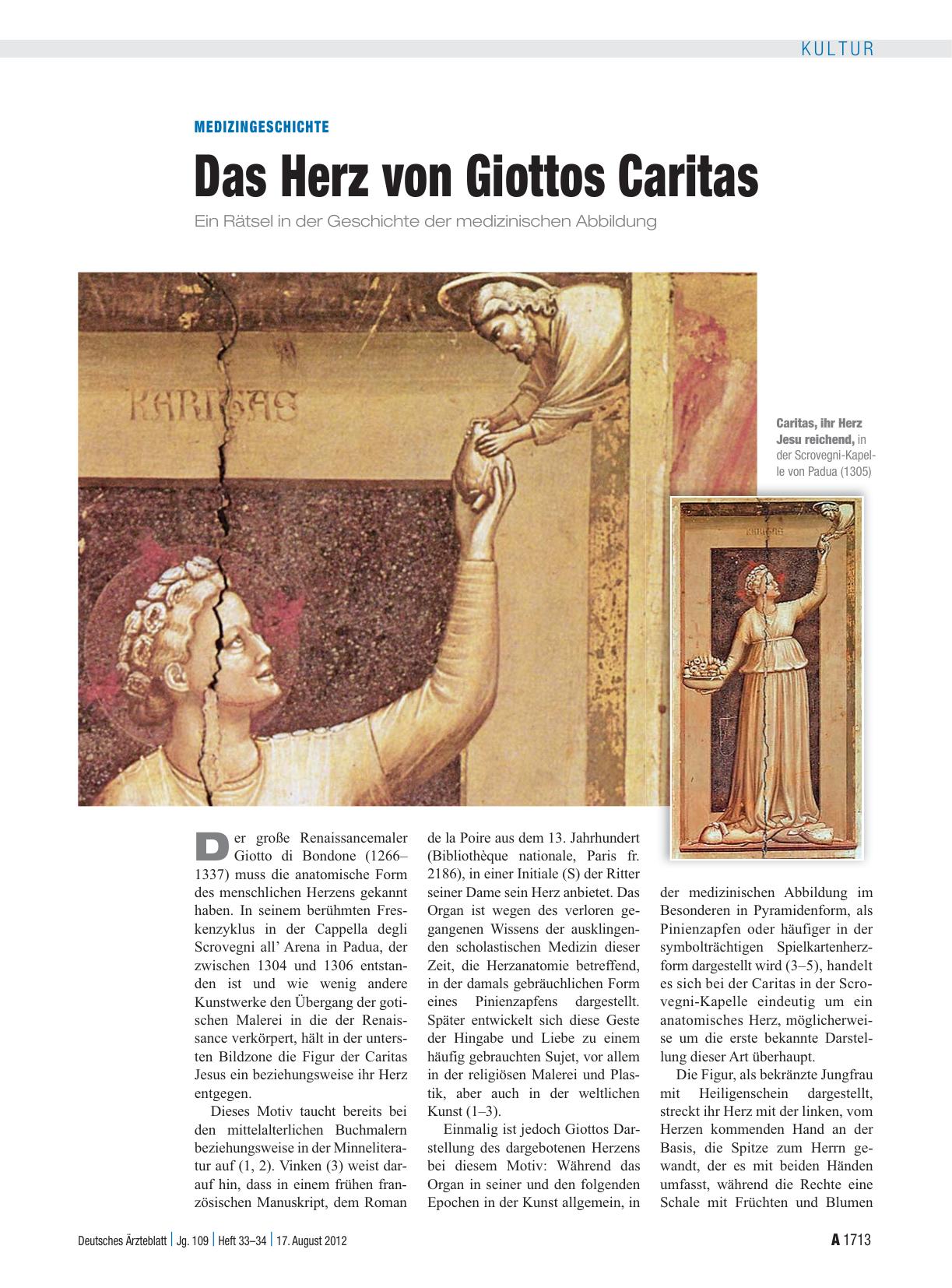 Vorschauseite 1: Medizingeschichte: Das Herz von Giottos Caritas
