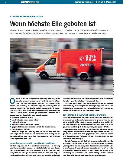 Vorschauseite 1: Strassenverkehrsordnung: Wenn höchste Eile geboten ist