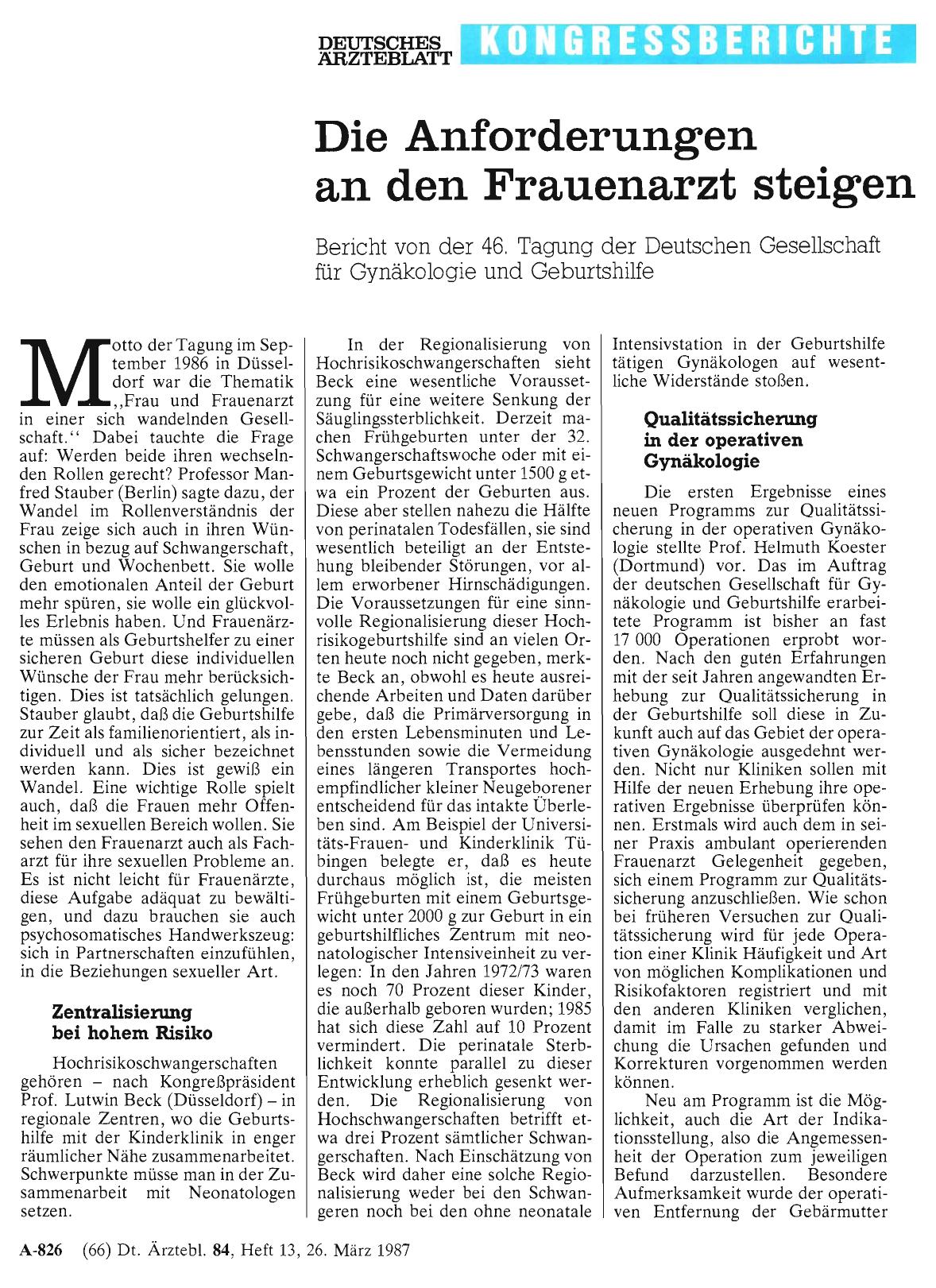 Vorschauseite 1: Die Anforderungen an den Frauenarzt steigen